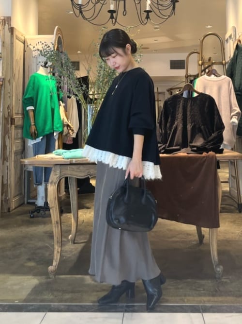 ビアズリー beardsley バックテールスカート ベージュ キュプラ素材