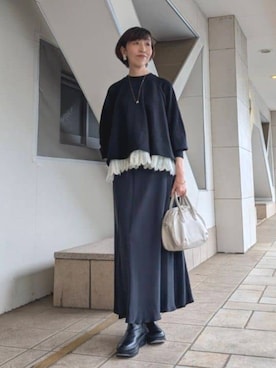 「裾レース」｜BEARDSLEYさん（レディース・164cm）の秋コーディネート