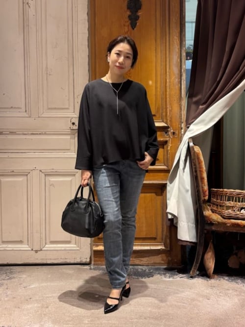 新品　ビアズリーLIVETART　変形袖プルオーバーブラウス セール】《LIVETART》ストレッチツイルプルオーバー（シャツ/ブラウス