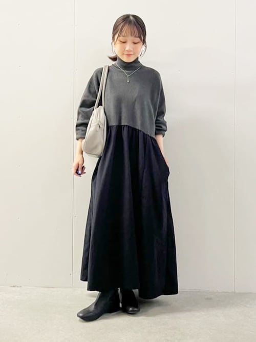 BEARDSLEY(ビアズリー) モックネックニットコンビワンピース レディース