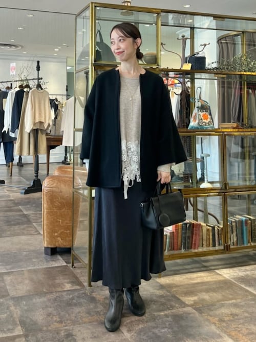 ビアズリー beardsley バックテールスカート ベージュ キュプラ素材