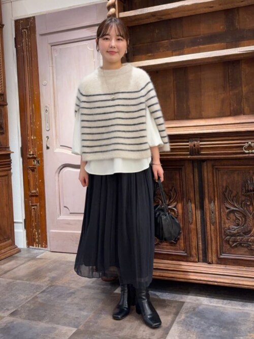 ファーニットポンチョ（ニット/セーター）｜BEARDSLEY（ビアズリー）の