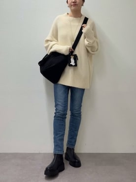 「アイテム（ポーチ）」を使った、BEARDSLEYさん（レディース・164cm）の秋コーディネート