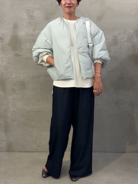 「アイテム（ダウンジャケット/コート）」を使った、BEARDSLEYさん（レディース・171cm）の秋コーディネート