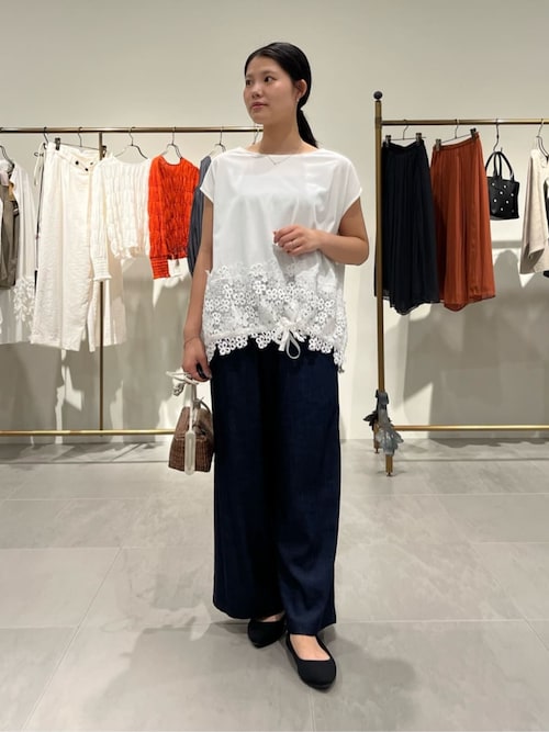 BEARDSLEY（ビアズリー） tシャツ 半袖 裾レースフレンチTシャツ