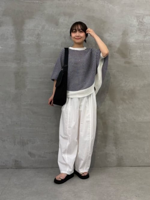 ビアズリー 裾レース ジャガード サルエルバギーパンツ グレー 23SS