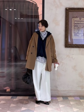 「アイテム（ピーコート）」を使った、BEARDSLEYさん（レディース・157cm）の秋コーディネート