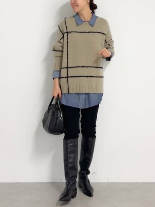 ビッグチェックヤクニット（ニット/セーター）｜BEARDSLEY（ビアズリー