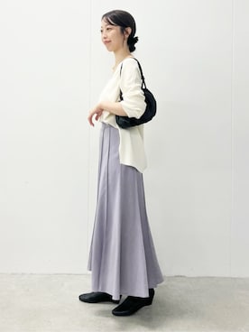 「アイテム（スカート、パープル系）」を使った、BEARDSLEYさん（レディース・154cm）の夏コーディネート