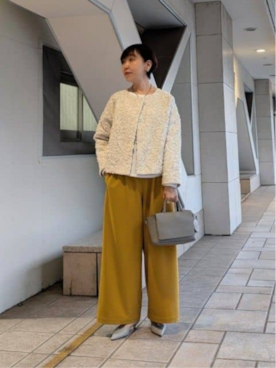 「アイテム（その他パンツ、イエロー系）」を使った、BEARDSLEYさん（レディース・164cm）の秋コーディネート