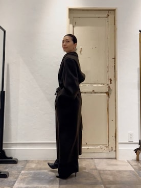 「アイテム（その他アウター、ブラウン系）」を使った、BEARDSLEYさん（レディース・159cm）の冬コーディネート