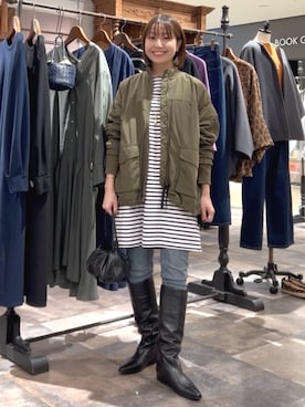 「アイテム（MA-1）」を使った、BEARDSLEYさん（レディース・153cm）の秋コーディネート