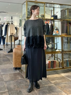 「オールブラックコーデ」｜BEARDSLEYさん（レディース・154cm）の秋コーディネート