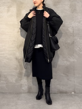 「アイテム（ポンチョ）」を使った、BEARDSLEYさん（レディース・164cm）の秋コーディネート