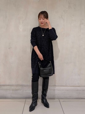 「BEARDSLEY（ビアズリー）の《FRIPIER》コットンパギンス（その他パンツ、ブラック系）」を使った、BEARDSLEYさん（レディース・158cm）の秋コーディネート