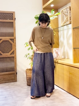 「BEARDSLEY（ビアズリー）のアイテム（パンツ）」を使った、BEARDSLEYさん（レディース・157cm）の春コーディネート