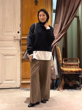 「ハイネックニット」｜BEARDSLEYさん（レディース・157cm）の秋コーディネート