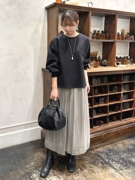 「カーキパンツ」｜BEARDSLEYさん（レディース・158cm）の秋コーディネート