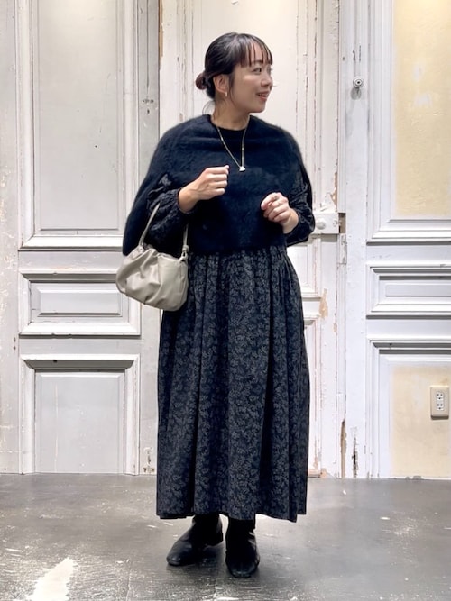 リーフプリントギャザーワンピース（ワンピース）｜BEARDSLEY