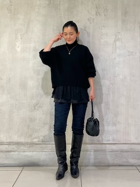 「アイテム（タンクトップ）」を使った、BEARDSLEYさん（レディース・156cm）の冬コーディネート