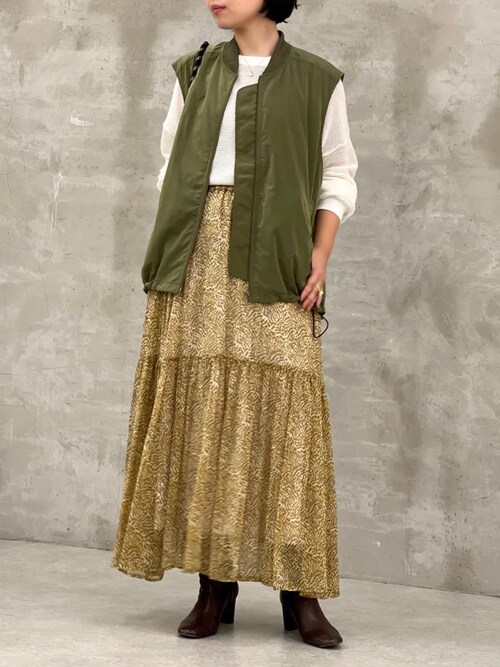 BEARDSLEY　MA-1ジレナイロンジャケット　カーキ　ビアズリー　ベスト BEARDSLEY - BEARDSLEY MA-1ジレナイロンジャケット カーキ