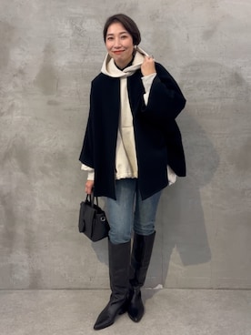 「体型カバー」｜「アイテム（ジャケット/アウター）」を使った、BEARDSLEYさん（レディース・157cm）の冬コーディネート