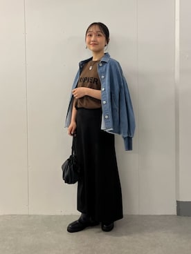 「アイテム（デニムジャケット）」を使った、BEARDSLEYさん（レディース・149cm）の夏コーディネート