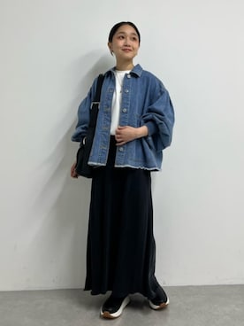 「アイテム（デニムジャケット）」を使った、BEARDSLEYさん（レディース・149cm）の秋コーディネート
