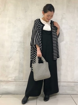 「BEARDSLEY（ビアズリー）のアイテム（オールインワン・サロペット）」を使った、BEARDSLEYさん（レディース・153cm）の秋コーディネート