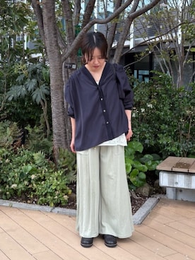 「BEARDSLEY（ビアズリー）のアイテム（パンツ）」を使った、BEARDSLEYさん（レディース・155cm）の春コーディネート