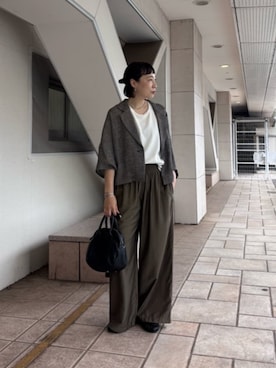 ハーフスリーブツイードジャケットを使った人気ファッション