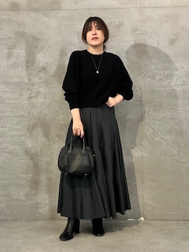 「BEARDSLEY（ビアズリー）の《ビアズリー》プリーツティアードスカート（スカート、ブラック系）」を使った、BEARDSLEYさん（レディース・166cm）の夏コーディネート