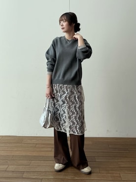 「FRIPIER（フリピエ）のアイテム」を使った、BEARDSLEYさん（レディース・157cm）の冬コーディネート