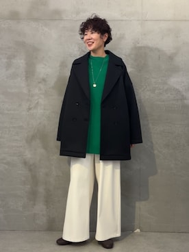 「アイテム（ピーコート）」を使った、BEARDSLEYさん（レディース・171cm）の秋コーディネート