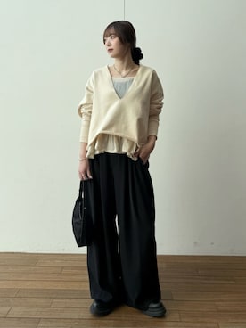 「FRIPIER（フリピエ）のアイテム」を使った、BEARDSLEYさん（レディース・157cm）の冬コーディネート