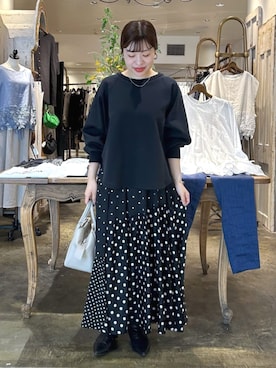 BEARDSLEY トロミジャージーオーバーサイズTカットソー　ブラック BEARDSLEY（ビアズリー）の「トロミジャージーオーバーサイズT