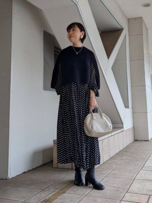 セール】ドットギャザーワンピース（ワンピース）｜BEARDSLEY