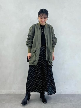 「アイテム（MA-1）」を使った、BEARDSLEYさん（レディース・149cm）の秋コーディネート