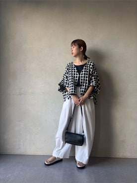 「BEARDSLEY（ビアズリー）のアイテム（パンツ）」を使った、BEARDSLEYさん（レディース・162cm）の春コーディネート