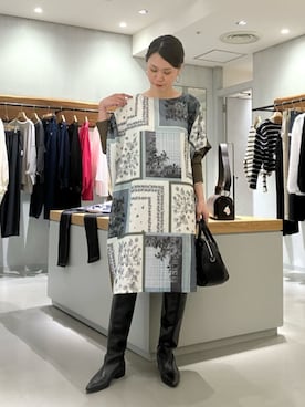 「ドッキングワンピ」｜BEARDSLEYさん（レディース・155cm）の秋コーディネート