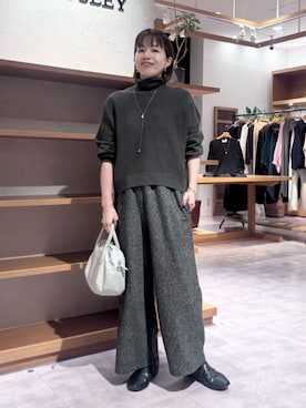 ビアズリー 花刺繍リネンコットンニット サイドリボン グレー F*YC171 trim_fce_item662b524b58692.jpg