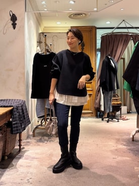 「アイテム（タンクトップ）」を使った、BEARDSLEYさん（レディース・157cm）の冬コーディネート