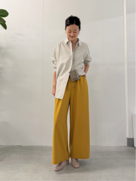 「アイテム（その他パンツ、イエロー系）」を使った、BEARDSLEYさん（レディース・166cm）の秋コーディネート