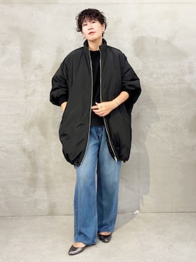 「アイテム（ポンチョ）」を使った、BEARDSLEYさん（レディース・171cm）の秋コーディネート