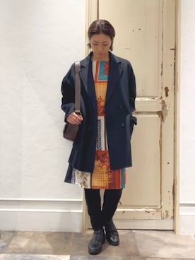 「アイテム（ピーコート）」を使った、BEARDSLEYさん（レディース・159cm）の秋コーディネート