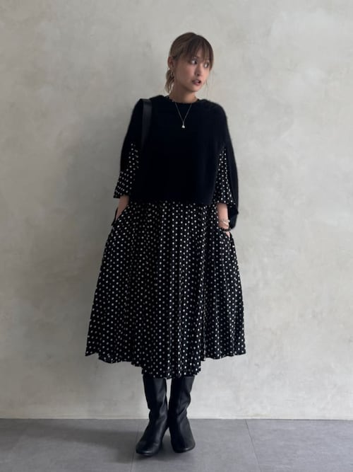 ドットギャザーワンピース（ワンピース）｜BEARDSLEY（ビアズリー）の