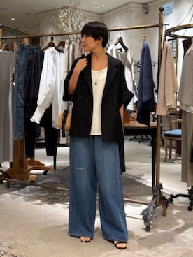 「BEARDSLEY（ビアズリー）のアイテム（パンツ）」を使った、BEARDSLEYさん（レディース・159cm）の春コーディネート