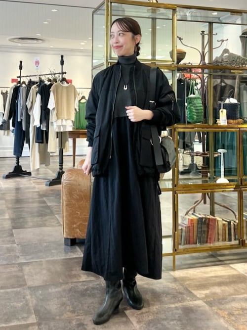 ビアズリー　リブニットコンビジャカードワンピース ビアズリー リブニットコンビジャカードワンピース