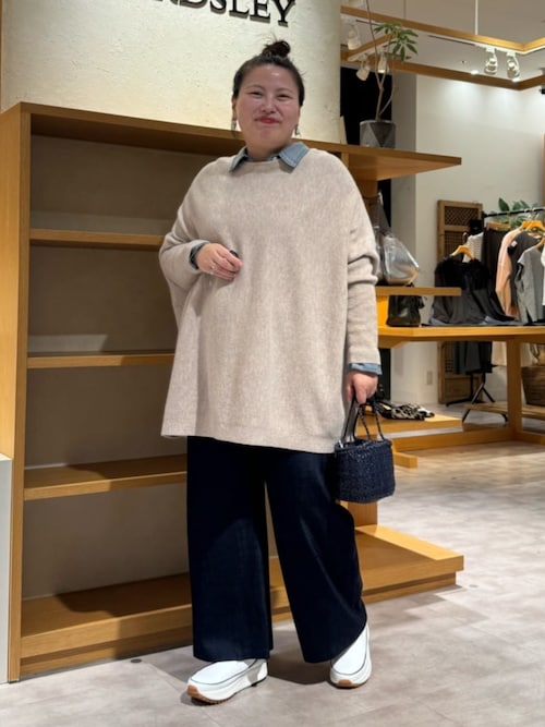 【23SS美品】BEARDSLEY コットンビックニット ショート　グリーン 23SS美品】BEARDSLEY コットンビックニット ショート グリーン