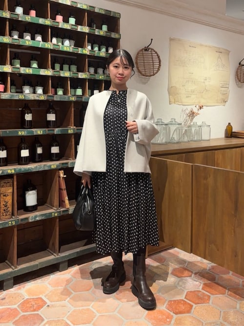 【最終値下げ中！】新品未使用！BEARDSLEY　ドットカラーレスワンピース BEARDSLEY（ビアズリー）の「ドットギャザーワンピース（ワンピース